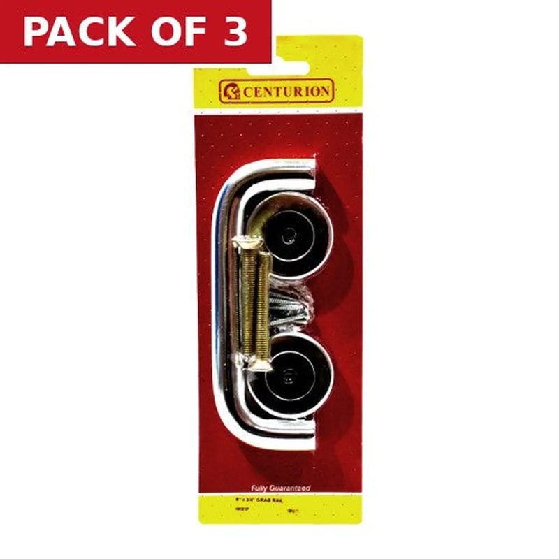 Centurion Round Bar Pull Handles, Polished Anodised Aluminium, 150mm x 19mm - Pack of 3