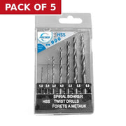 Centurion ProTask Metric High Speed Twist Drill Bit 7 piece Set - Pack of 5