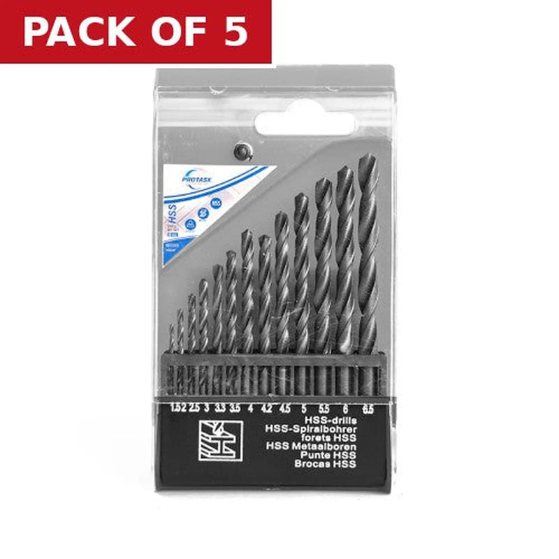 Centurion ProTask Metric High Speed Twist Drill Bit 13 piece Set - Pack of 5