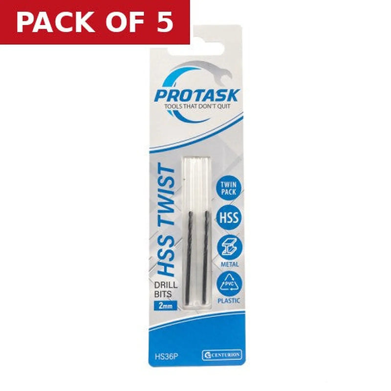 Centurion ProTask High Speed Twist Drill Bit (2mm) - Pack of 5