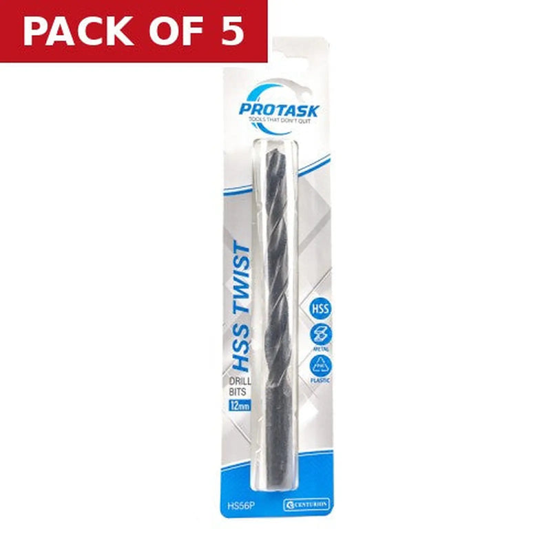 Centurion ProTask High Speed Twist Drill Bit (12mm) - Pack of 5