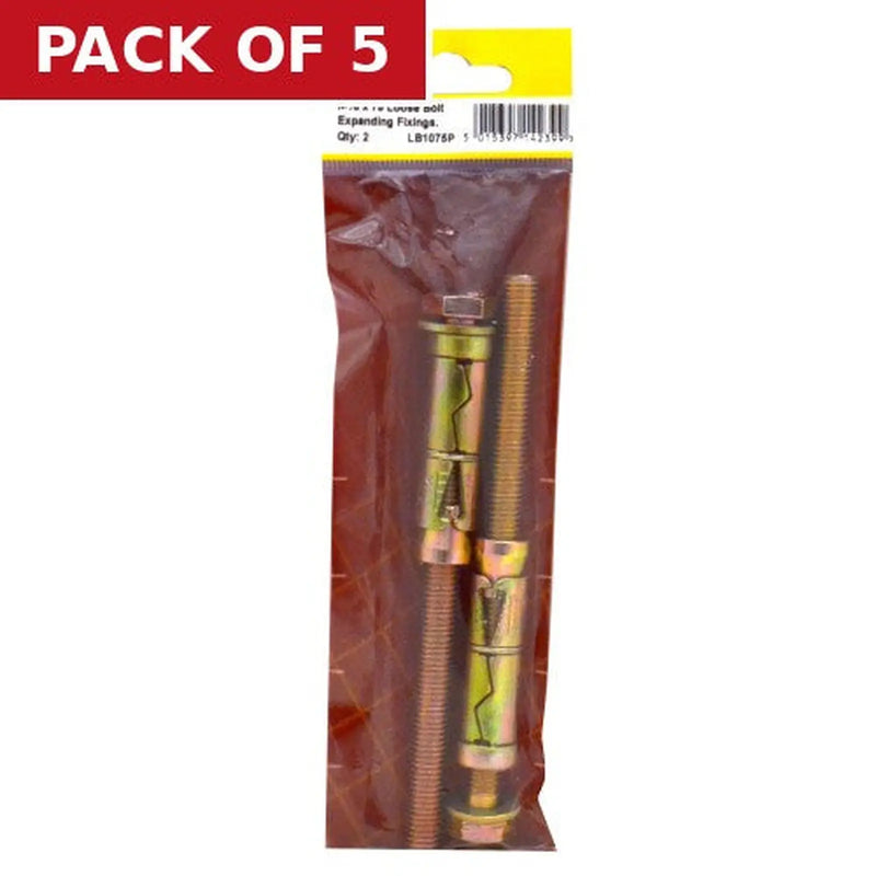 Centurion M10 x 75mm Expanding Loose Bolt  (Pack of 2) - Pack of 5