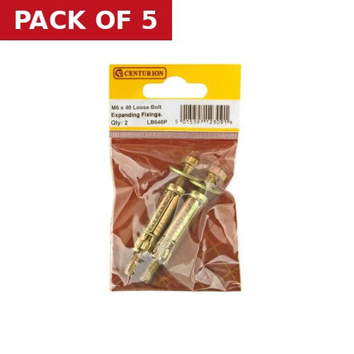 Centurion M6 x 40mm Expanding Loose Bolt  (Pack of 2) - Pack of 5
