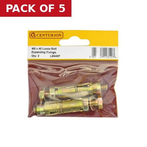 Centurion M8 x 40mm Expanding Loose Bolt  (Pack of 2) - Pack of 5