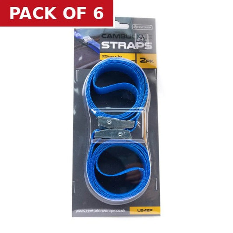 Centurion Cambuckle Strap - 250kgs Breaking Strength - 1m Length - 25mm Width - Pack of 6