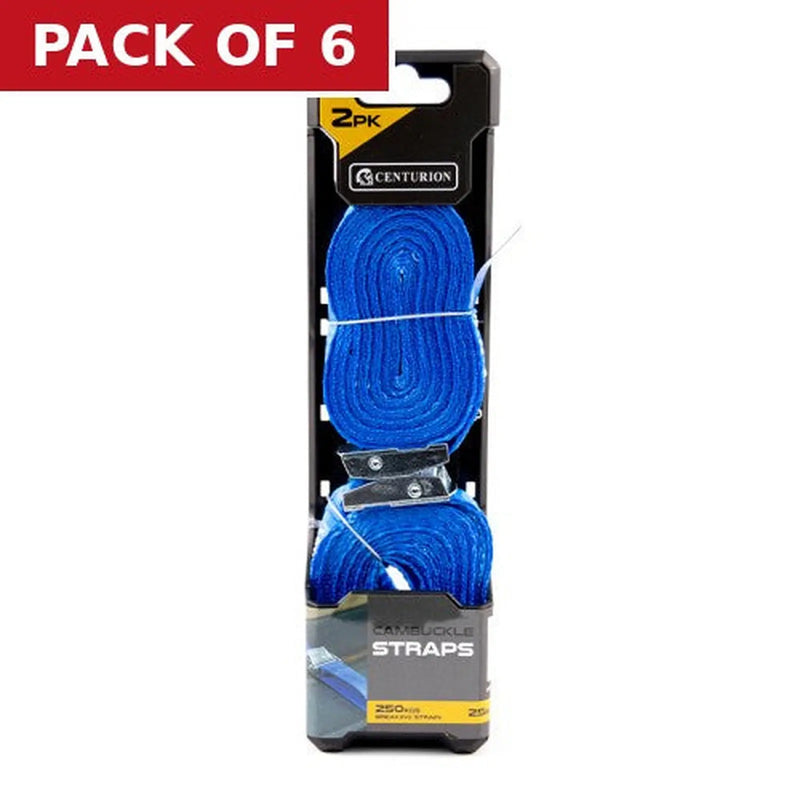 Centurion Cambuckle Strap - 250kgs Breaking Strength - 4.5m Length - 25mm - Pack of 6