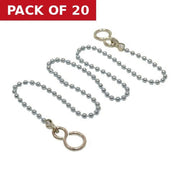 Centurion Sink Ball Chain With Hooks, Chrome Plated, 300mm, No.6 - Pack of 20