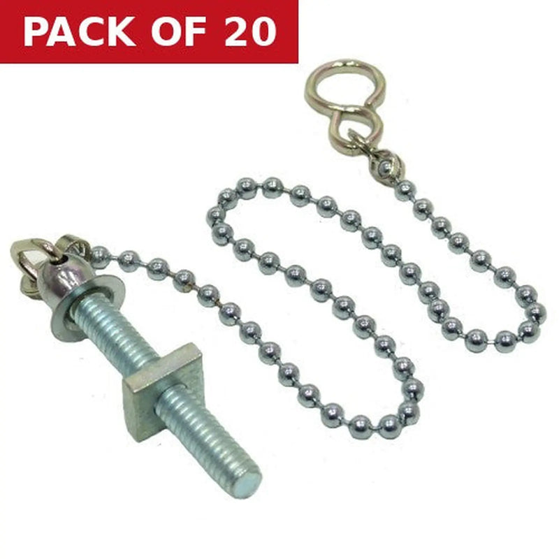 Centurion Sink Ball Chain With Stay, Chrome Plated, 300mm - Pack of 20