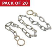 Centurion Open Clock Chain with Hooks, Chrome Plated, 300mm - Pack of 20
