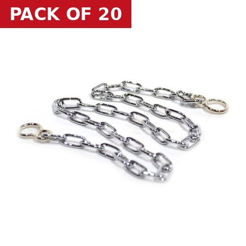 Centurion Open Clock Chain with Hooks, Chrome Plated, 450mm - Pack of 20