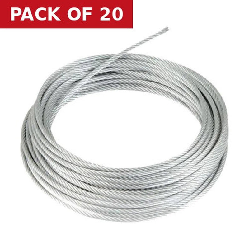 Centurion Steel Wire Rope, Galvanised, 4mm x 10m - Pack of 20