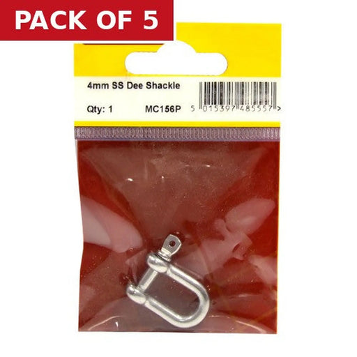 Centurion Dee Shackles, Stainless Steel, 4mm x 16mm x 8mm - Pack of 5