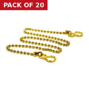 Centurion Sink Ball Chain With Hooks, Polished Brass, 450mm, No.6 - Pack of 20
