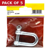 Centurion Dee Shackles, Galvanised, 10mm x 38mm x 19mm - Pack of 5