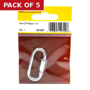 Centurion Quick Repair Link, Zinc Plated, 4mm x 32mm x 11mm - Pack of 5