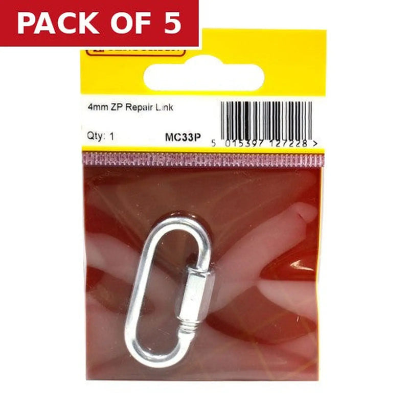 Centurion Quick Repair Link, Zinc Plated, 4mm x 32mm x 11mm - Pack of 5