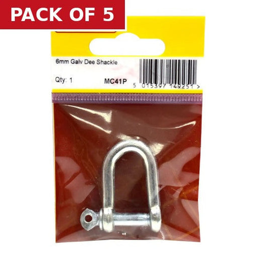 Centurion Dee Shackles, Galvanised, 6mm x 25mm x 13mm - Pack of 5