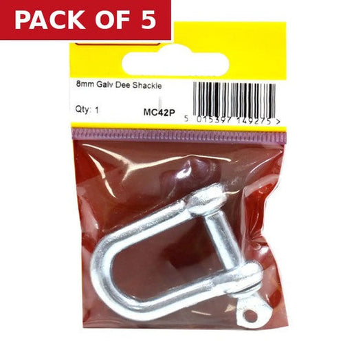 Centurion Dee Shackles, Galvanised, 8mm x 30mm x 16mm - Pack of 5