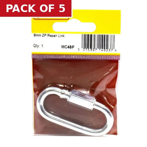 Centurion Quick Repair Link, Zinc Plated, 6mm x 46mm x 14mm - Pack of 5