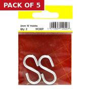 Centurion Steel Ess Hooks, Zinc Plated, 3mm x 34mm - Pack of 5