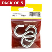 Centurion Steel Ess Hooks, Zinc Plated, 5mm x 48mm - Pack of 5