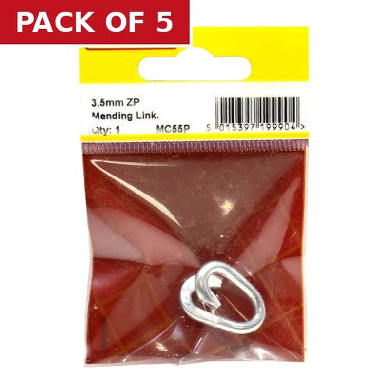 Centurion Steel Mending Link, Zinc Plated, 3.5mm - Pack of 5