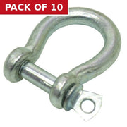 Centurion Steel Bow Shackles, Galvanised, 5mm x 19mm x 15mm - Pack of 10