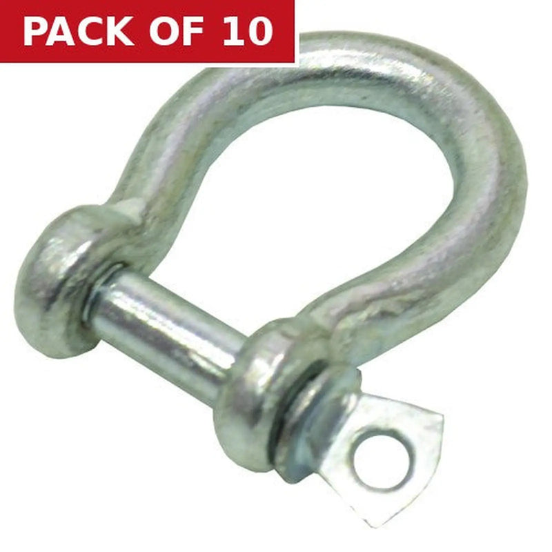 Centurion Steel Bow Shackles, Galvanised, 5mm x 19mm x 15mm - Pack of 10
