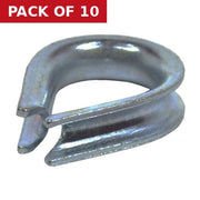 Centurion Steel Wire Rope Thimbles, Galvanised, 6mm - Pack of 10
