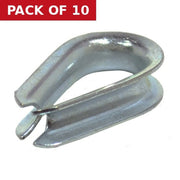 Centurion Steel Wire Rope Thimbles, Galvanised, 8mm - Pack of 10