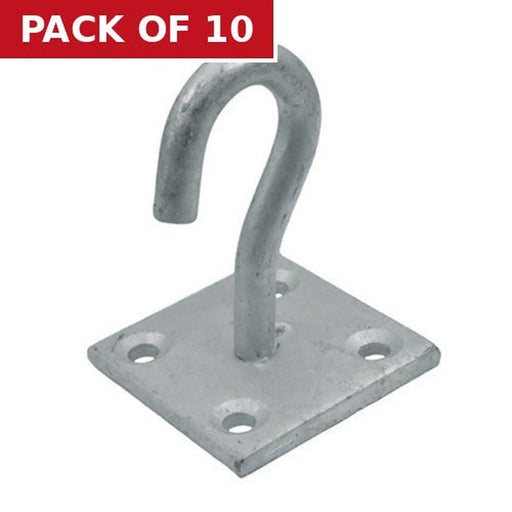 Centurion Steel Hook On Plate, Galvanised, 8mm x 50mm - Pack of 10