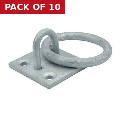 Centurion Steel Ring On Plate, Galvanised, 8mm x 50mm - Pack of 10