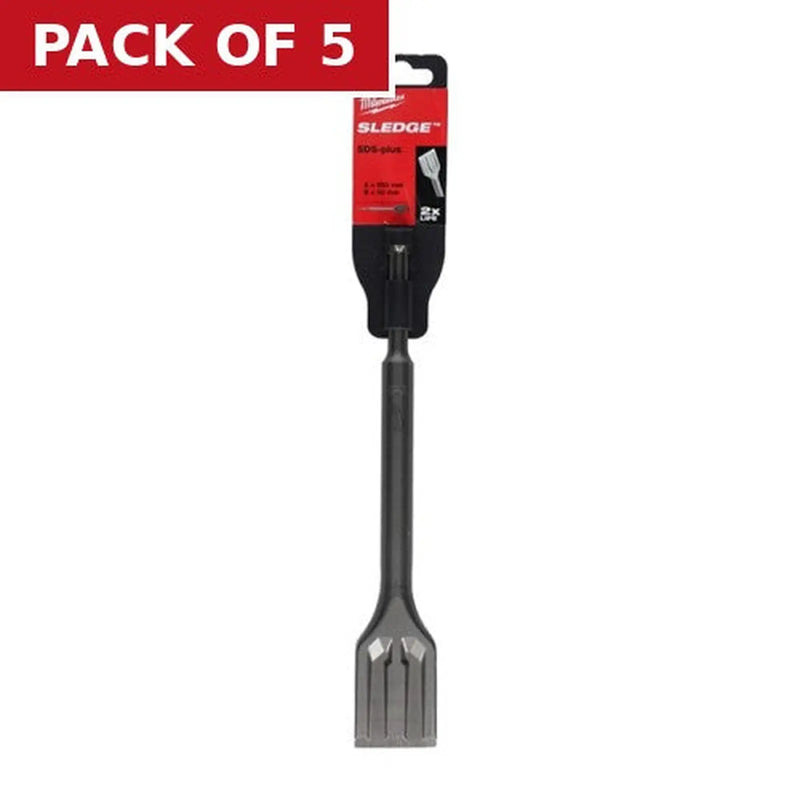 Centurion Milwaukee SDS+ "Sledge" Wide Chisel 250 x 40mm - 1pc - Pack of 5