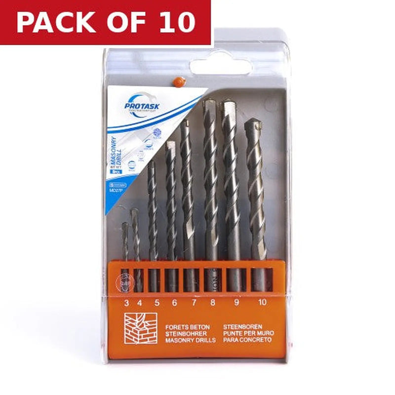 Centurion Protask 8 piece Masonry Drill Bit Set - Pack of 10