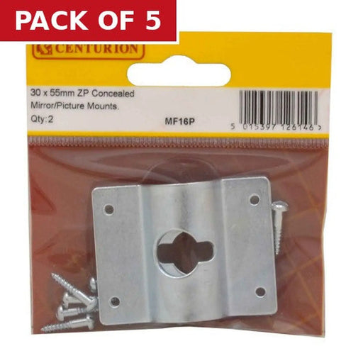 Centurion 30 x 55mm ZP Concealed Mirror/Picture Mount (Pack of 2) - Pack of 5