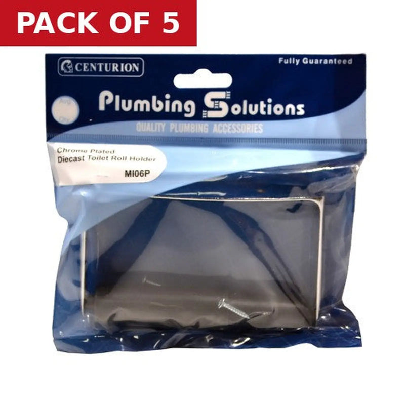 Centurion Toilet Roll Holder - Chrome Plated Diecast - Pack of 5