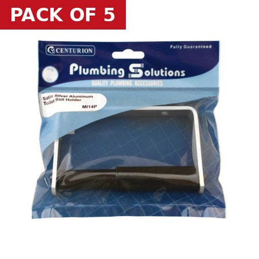 Centurion Toilet Roll Holder - Satin Silver Aluminum - Pack of 5
