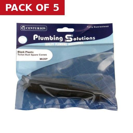 Centurion Toilet Roll Holder - Black Plastic Spare Cones - Pack of 5