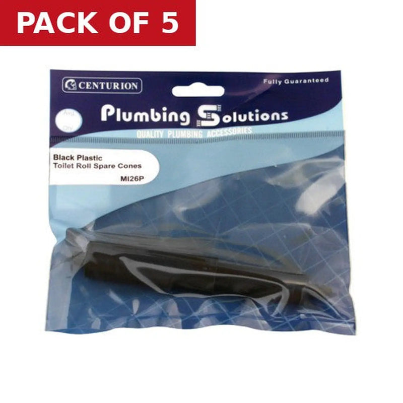 Centurion Toilet Roll Holder - Black Plastic Spare Cones - Pack of 5