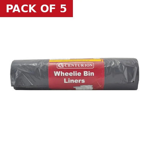 Centurion Wheelie Bin Liners, Black, 240 Litre Capacity - Pack of 5