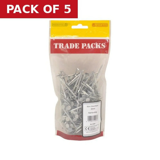 Centurion Clout Nails - Galvanised - 50mm - (500g Pack) - Pack of 5