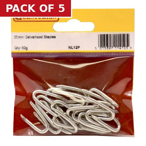 Centurion 25mm Galv Staples - Pack of 5