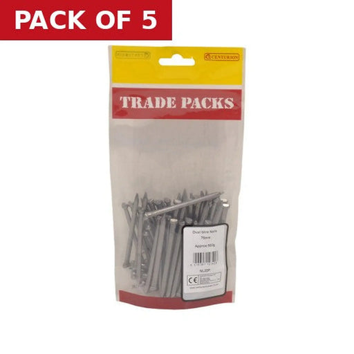 Centurion Bright Oval Wire Nails - Steel - 75mm - (500g Pack) - Pack of 5