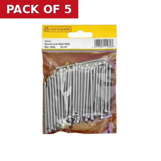 Centurion 65mm Round Lost Head Nails - Pack of 5