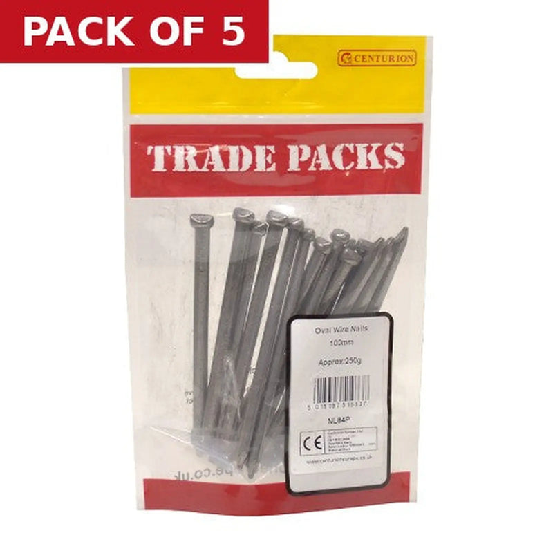 Centurion 100mm Oval Wire Nails - 250g - Pack of 5