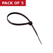 Centurion Black Cable Ties, (150mm x 3.6mm) Pack of 100 - Pack of 5