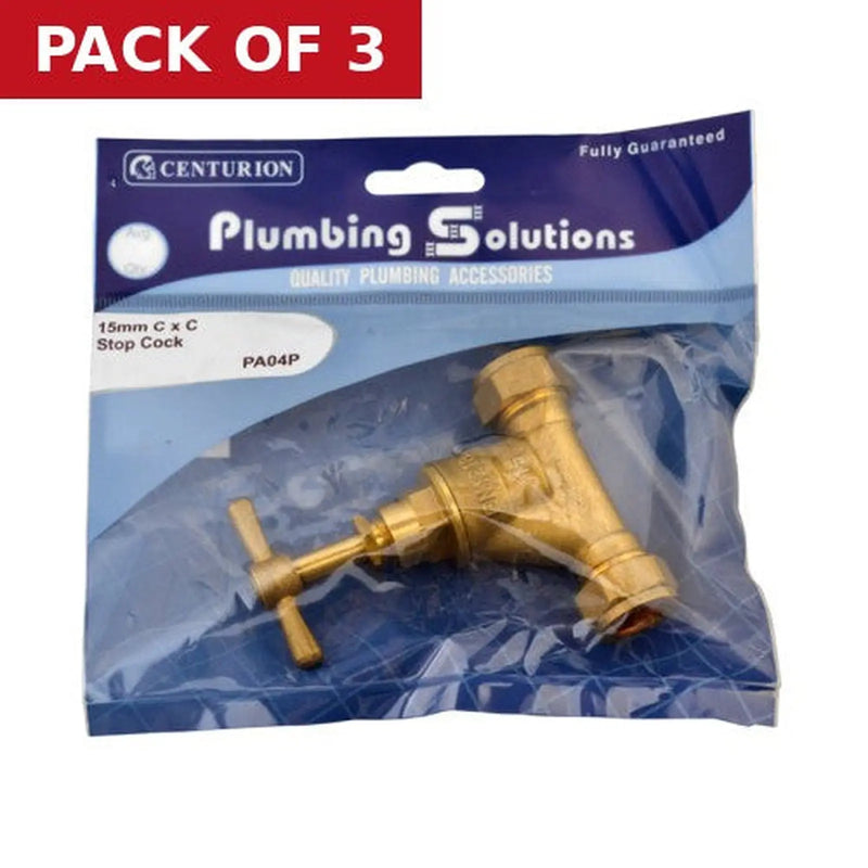 Centurion 15mm C x C Stop Cock - Pack of 3