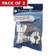 Centurion 15mm Self Cutting Appliance Stop Valve - Chrome Plated - Pack of 3