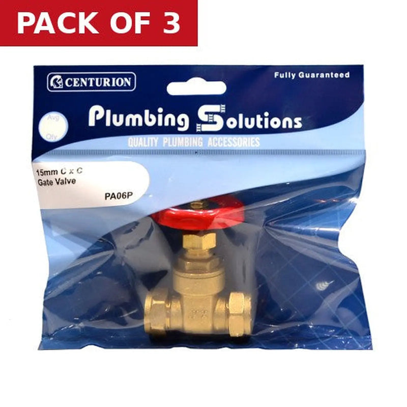 Centurion 15mm C x C Gate Valve - Pack of 3