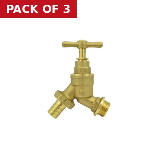 Centurion Garden Hose Tap, Brass, 1/2 " - Pack of 3